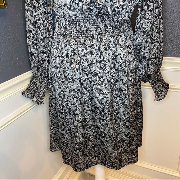 H By Halston Smocked Waist Poet Sleeve Dress - Picture 10 of 11